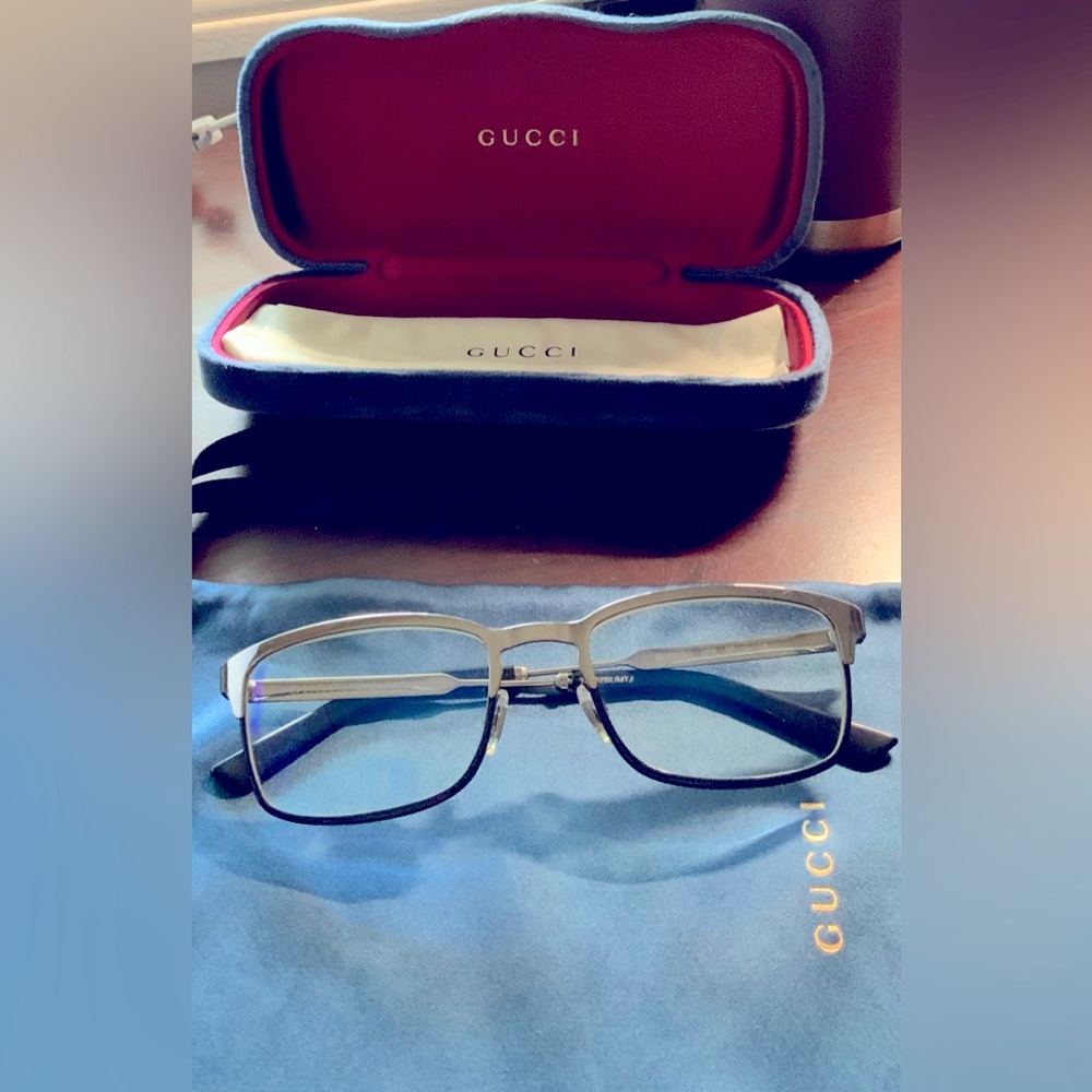 Gucci silver branded prescription Women's Glasses